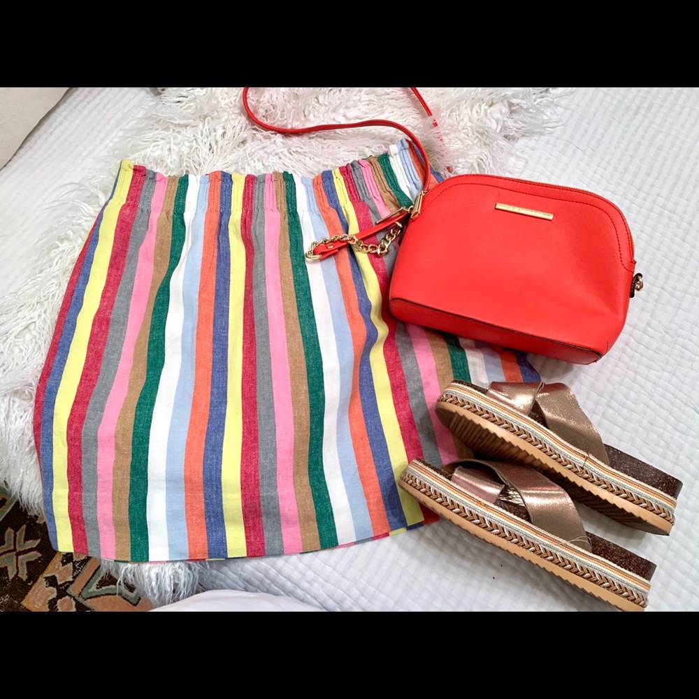 JCrew 🔹🔹 Mixed Rainbow Striped Sidewalk Skirt